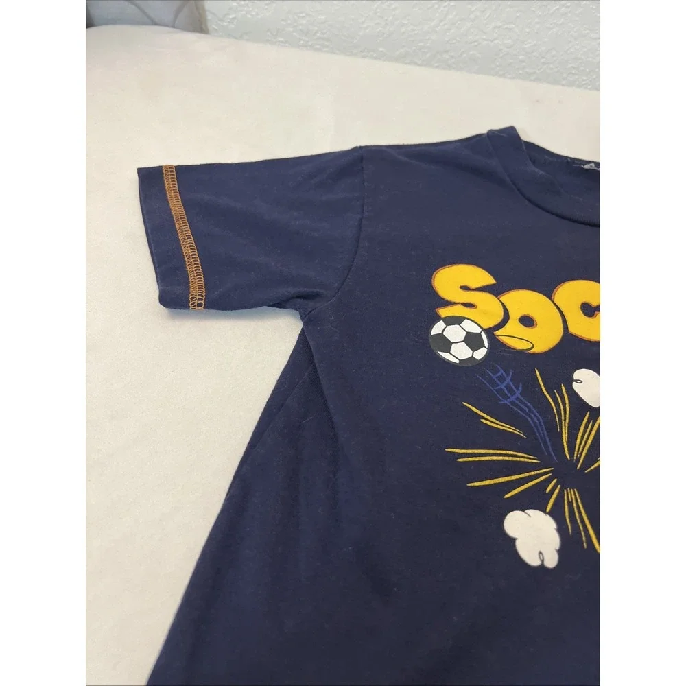 Vintage 1990s‎ Toddler Popeye Shirt Navy Blue Yellow Soccer Size 4T Child